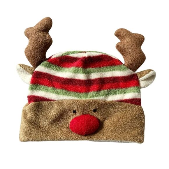 Toddler Fleece Reindeer Beanie Hat, OS - Picture 1 of 7